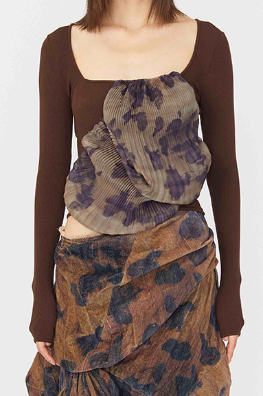 CAROLINE HU Square Neck Flat Shoulder Top AW21BNT05S